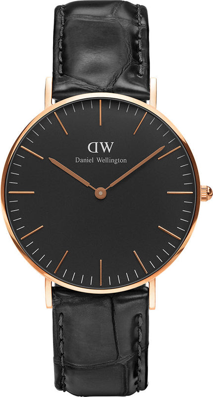 Daniel Wellington Classic Reading Black Dial Black Leather Strap Watch For Women - DW00100141
