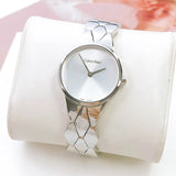 Calvin Klein K6E23146 Snake Women's Watch – Silver Dial & Silver Steel Strap