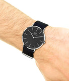 Daniel Wellington Classic Bayswater Black Dial Black NATO Strap Watch For Men - DW00100278