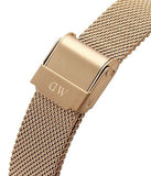 Daniel Wellington Petite Pressed Melrose White Dial Gold Mesh Bracelet Watch For Women - DW00100447