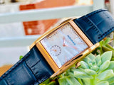 Movado Heritage Mother of Pearl White Dial Blue Leather Strap Watch For Women - 3650052