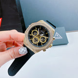 Guess GW0518G2 Momentum Chronograph Men's Watch – Black Dial with Diamonds & Black Silicone Strap