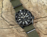 Seiko 5 Sports SRPD65K4 Automatic Men's Watch – Black Dial & Green Nylon Strap