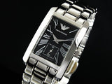 Emporio Armani Classic Black Dial Silver Stainless Steel Watch For Women - AR0157