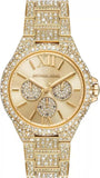 Michael Kors MK6958 Camille Chronograph Quartz Women's Watch – Gold Dial & Gold Steel Strap with Pave Crystals