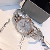 Emporio Armani Gianni T-Bar Silver Dial Two Tone Steel Strap Watch For Women - AR11293