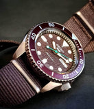 Seiko 5 Sports SRPD85K1 Automatic Men's Watch – Brown Dial & Brown Nylon Strap
