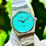 Tissot T137.407.11.091.01 PRX Powermatic 80 Men's Watch – Mint Green Dial & Silver Steel Strap
