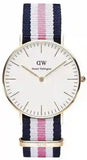Daniel Wellington DW00100034 Classic South Hampton Women's Watch – White Dial & Two-Tone Nylon Strap