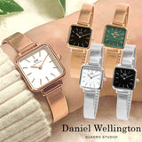 Daniel Wellington DW00100517 Quadro Studio Women's Watch – White Dial & Rose Gold Mesh Strap
