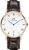 Daniel Wellington DW00100093 Dapper York Women's Watch – White Dial & Brown Leather Strap