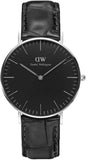 Daniel Wellington DW00100147 Classic Reading Women’s Watch – Black Dial with Black Leather Strap