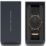 Daniel Wellington DW00100307 Petite Ashfield Women’s Watch – Black Dial with Matte Black Mesh Strap