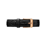 Daniel Wellington Petite Reading White Dial Black Leather Strap Watch For Women - DW00100173