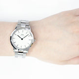 Daniel Wellington DW00100205 Iconic Link Women's Watch – White Dial with Silver Stainless Steel Strap