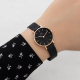 Daniel Wellington DW00100245 Petite Ashfield Women’s Watch – Black Dial with Black Mesh Strap