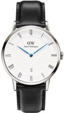 Daniel Wellington DW00100088 Dapper Sheffield Men's Watch – White Dial & Black Leather Strap