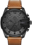 Diesel DZ4463 Mega Chief Chronograph Men's Watch – Grey Dial & Brown Leather Strap