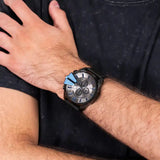 Diesel Mega Chief Chronograph Black Dial Black Nylon Strap Watch For Men - DZ4500