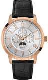 Guess W0870G2 Delancy Quartz Men's Watch – Silver Dial & Black Leather Strap