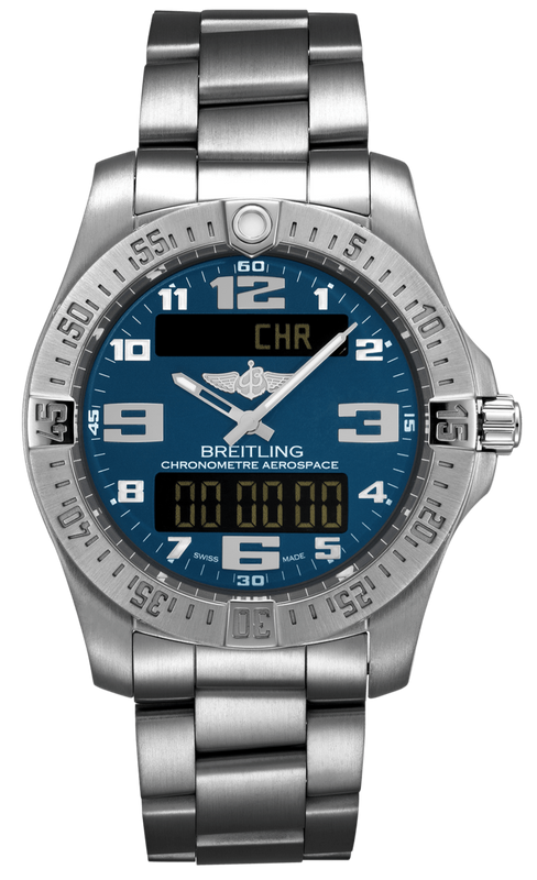 Breitling Aerospace Evo Blue Dial Silver Steel Strap Watch for Men - E79363101C1E1