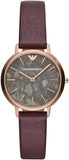 Emporio Armani AR11172 Quartz Women's Watch – Grey Dial & Brown Leather Strap
