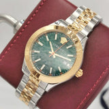 Versace Hellenyium Green Dial Two Tone Steel Strap Watch for Women - VEVH00620