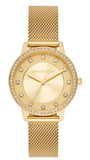 Michael Kors MKO1011 Quartz Crystals Women's Watch – Gold Dial & Gold Mesh Strap