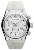 Emporio Armani AR6103 Sportivo Analog Quartz Men's Watch – White Dial & White Rubber Strap