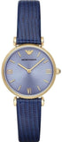 Emporio Armani AR1875 Gianni T Bar Quartz Women's Watch – Blue Dial & Blue Leather Strap