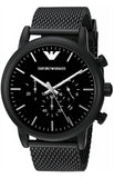 Emporio Armani AR1968 Sport Chronograph Men's Watch – Black Dial & Black Mesh Bracelet