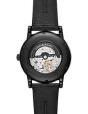 Emporio Armani Meccanico Automatic Skeleton Dial Black Leather Strap Watch For Men - AR60008