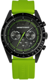 Emporio Armani AR6115 Sports Analog Men's Watch – Black Dial & Green Rubber Strap