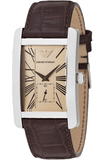 Emporio Armani AR0155 Classic Women's Watch – Beige Dial & Brown Leather Strap