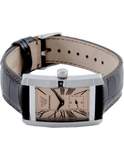 Emporio Armani Classic Beige Dial Brown Leather Strap Watch For Women - AR0155
