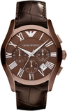 Emporio Armani AR1609 Valente Classic Men's Watch – Brown Dial & Brown Leather Strap