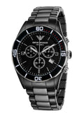 Emporio Armani AR1421 Black Ceramic Chronograph Men's Watch – Black Dial & Black Ceramic Strap