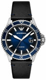 Emporio Armani AR11516 Diver Three-Hand Quartz Men's Watch – Blue Dial & Blue Leather Strap