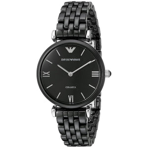 Emporio Armani Ceramica Black Dial Black Ceramic Strap Watch For Women - AR1487