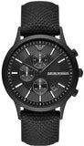 Emporio Armani AR11457 Renato Chronograph Men's Watch – Black Dial with Black Nylon Strap