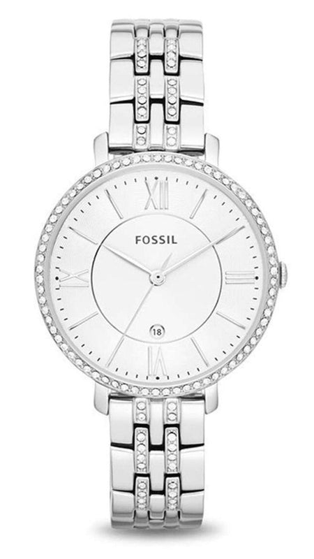 Fossil Jacqueline White Dial Silver Steel Strap Watch for Women - ES3545