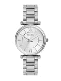 Fossil ES4341 Carlie Women's Watch – Silver Dial & Silver Steel Bracelet