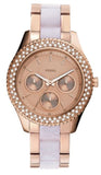 Fossil ES4755 Stella Multifunction Women's Watch – Rose Gold Dial & Two-Tone Steel Bracelet