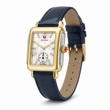 Michele Deco Mother of Pearl Dial Blue Leather Strap Watch For Women - MWW06V000048