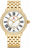 Michele Serein Mother of Pearl Dial Gold Steel Strap Watch for Women - MWW21B000031