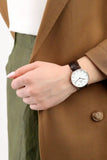 Daniel Wellington Classic York White Dial Brown Leather Strap Watch For Women - DW00100038