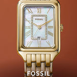 Fossil ES5304 Raquel Women’s Watch – Mother of Pearl Dial with Gold-Tone Stainless Steel Strap