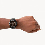 Fossil FS5851 Bronson Chronograph Men’s Watch – Black Dial with Black Steel Strap