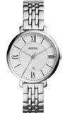 Fossil ES3920 Jacqueline Women's Watch – White Dial & Silver Steel Strap