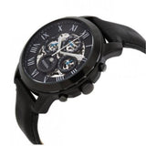 Fossil Grant Automatic Black Dial Black Leather Strap Watch for Men - ME3028